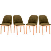 ESSZIMMERSTUHL - Set 4x MONTI 1 natur buche, zetta 297 - Dunkelgrün/Buchefarben, Holz (43/82/40cm) - Leaf Design