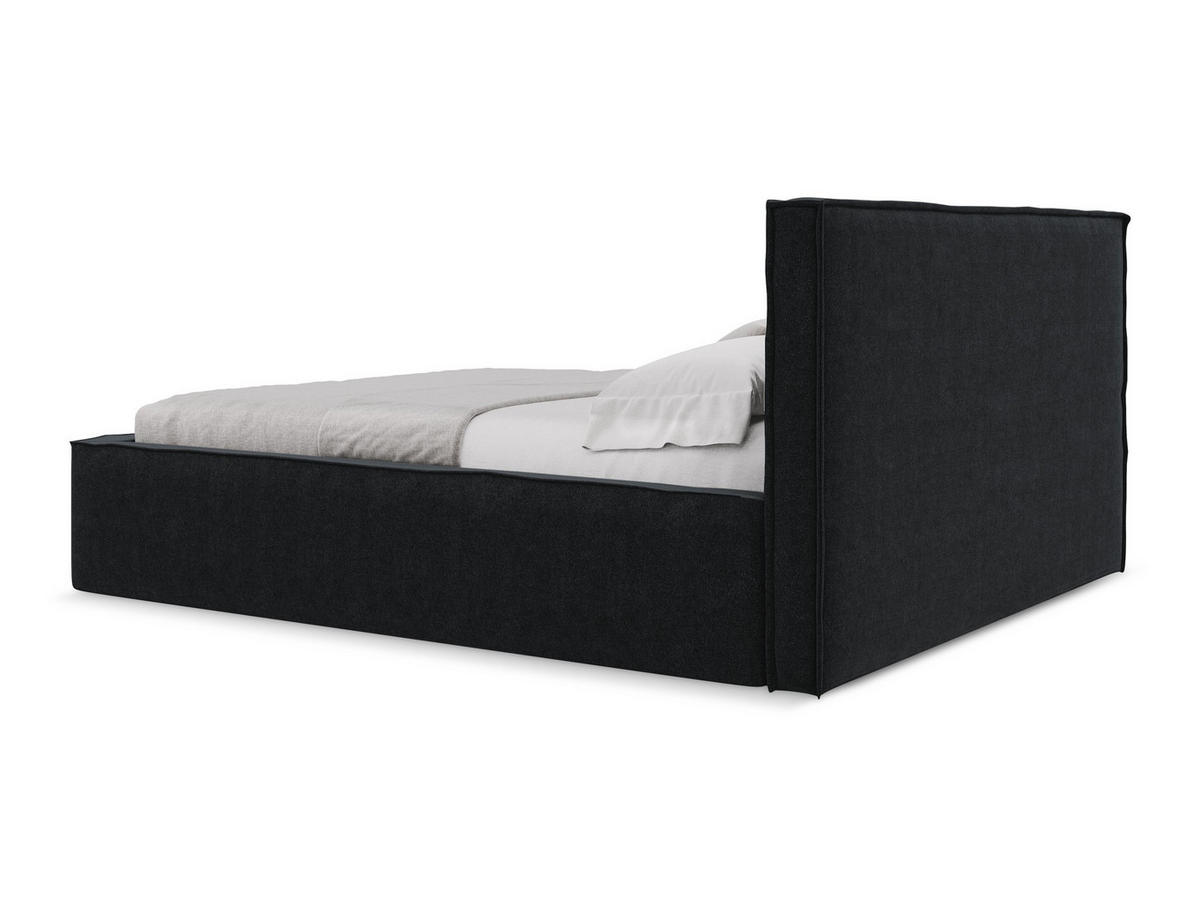 POLSTERBETT mit Bettkasten und Lattenrost 200x228 Schwarz - Schwarz, Kunststoff/Textil (180/200cm) - Makamii