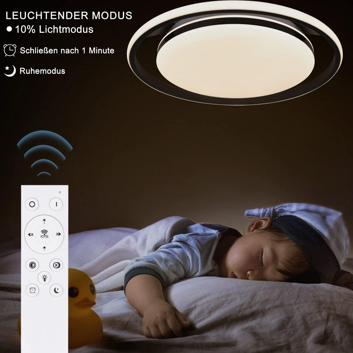 LED-DECKENLEUCHTE Falris 46.5/47.5/9 cm - Schwarz, Metall (47.5/46.5/9cm) - ZMH