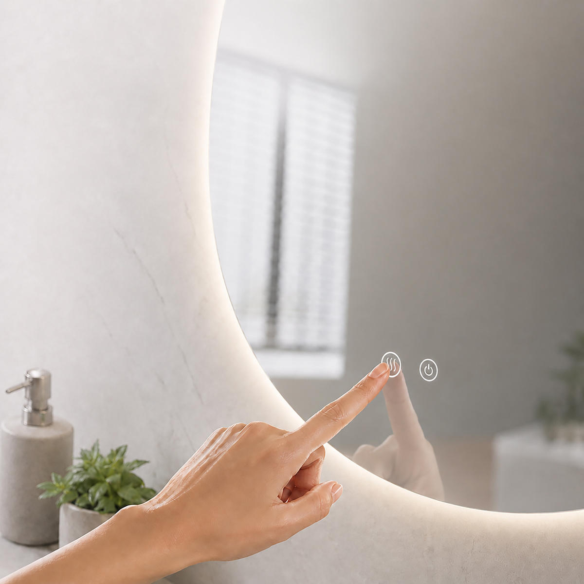 ZRCADLO stříbrné koupelnové LED proti zamlžení 80x52 cm - průhledná, kov/sklo (52/80/3cm) - Relaxdays