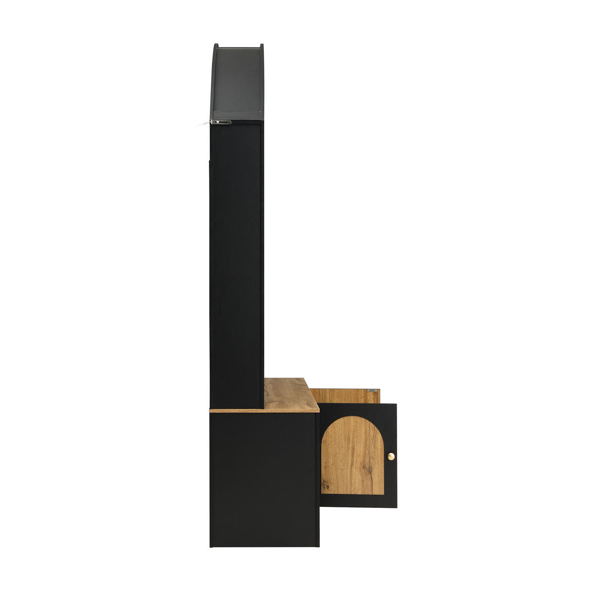 GARDEROBE-SET in Schwarz Kleiderschrank mit Schuhregal, Ablagen und Haken für Flur und Eingangsbereich, B150/T40/H195 cm - Schwarz, Holzwerkstoff/Metall (150/195/40cm) - STILVORA