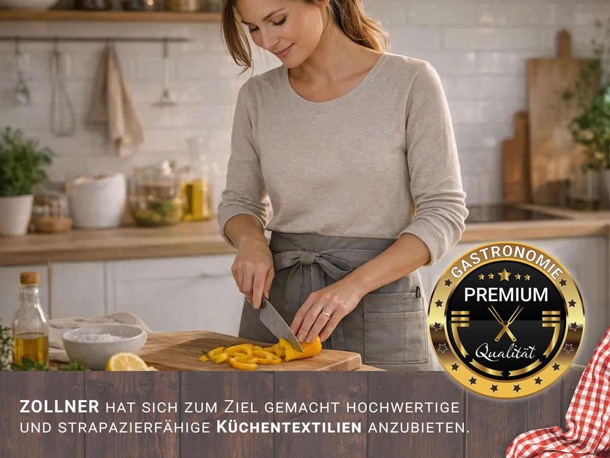 SCHÜRZE , 50x70 cm, 100% Baumwolle, Braun - Graubraun, Textil (50/70cm) - Zollner