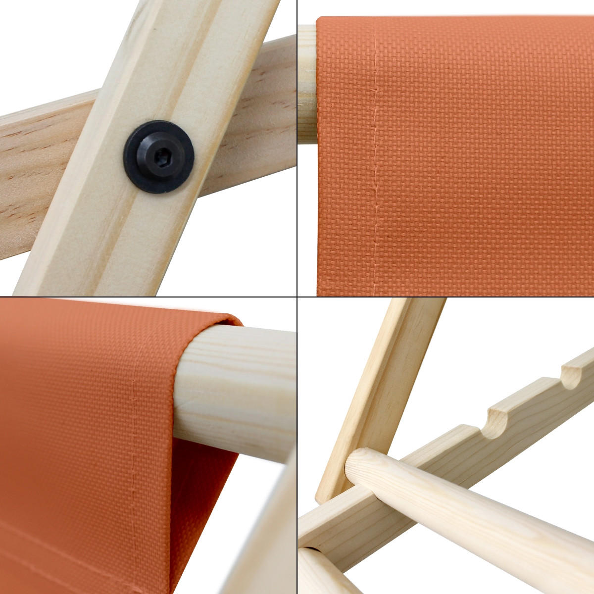 LIEGESTUHL Orange - Orange, Holz (52/83/117cm) - ECD-Germany