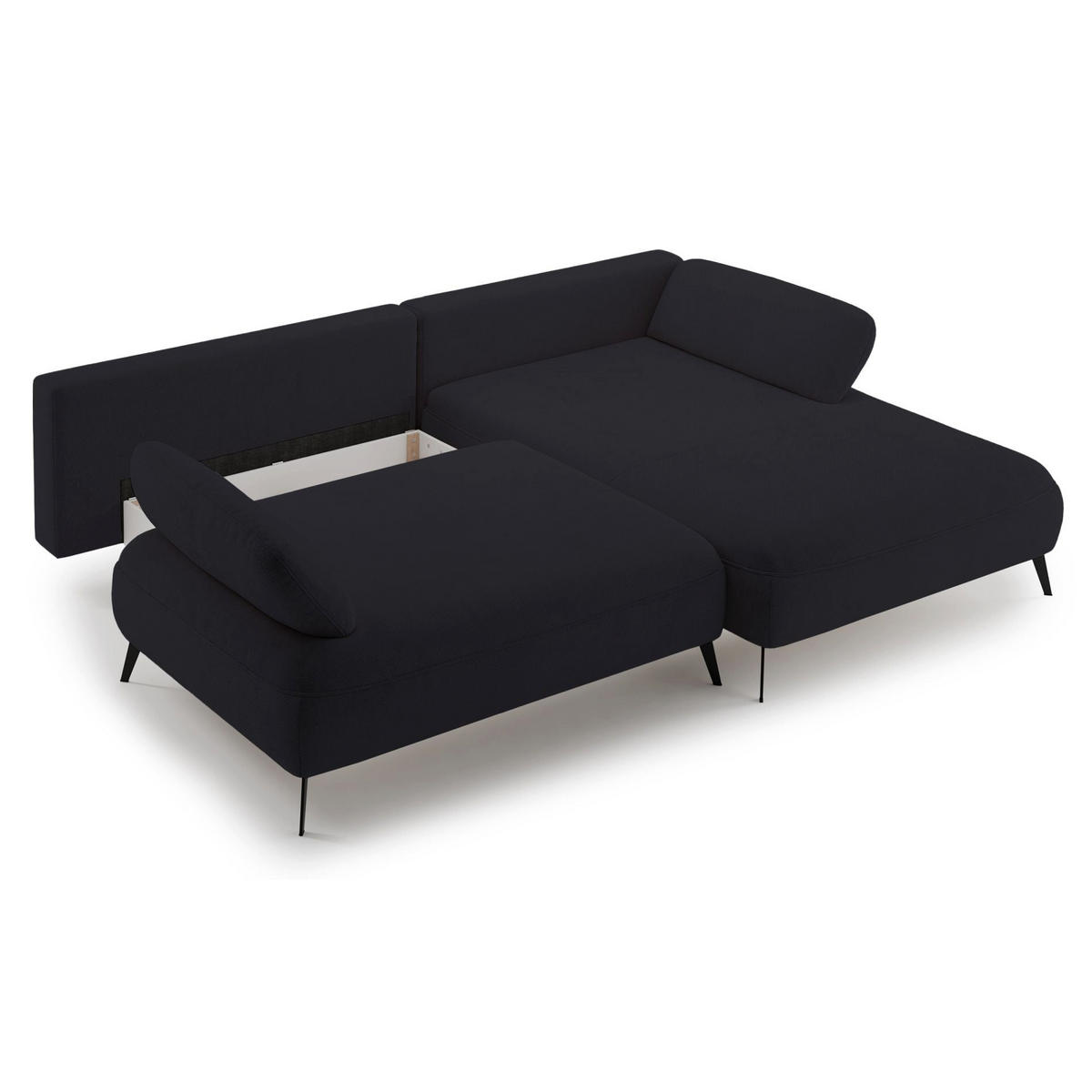 ECKSOFA Avolla Anthrazit rechts - Schwarz, Textil/Metall (186/284cm) - Selsey