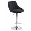 BARHOCKER Lazius, Gestell Metall in Chromoptik, Stoff Schwarz - Chromfarben/Schwarz, Textil/Metall (46/100/49cm) - TPFLiving