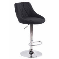 BARHOCKER Lazius, Gestell Metall in Chromoptik, Stoff Schwarz - Chromfarben/Schwarz, Textil/Metall (46/100/49cm) - TPFLiving