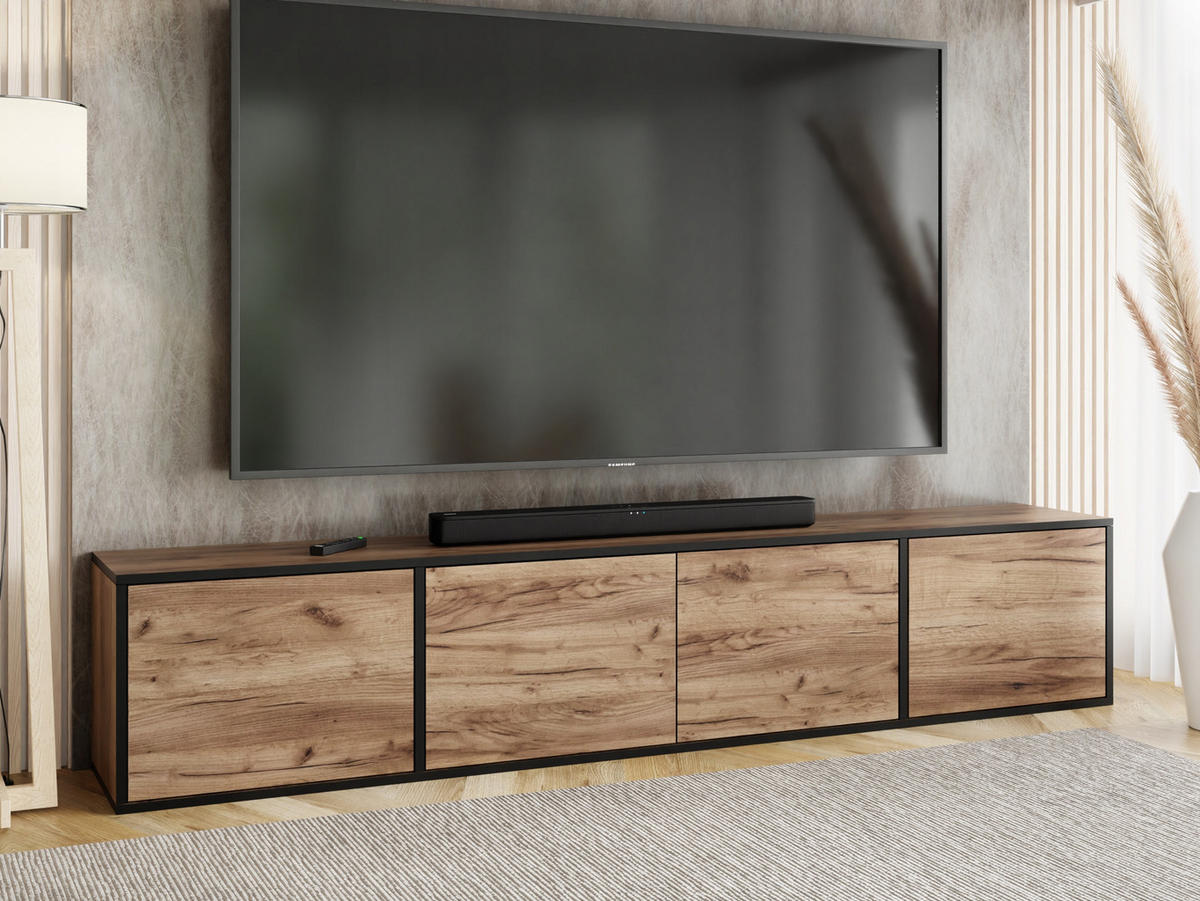 TV-LOWBOARD EDI 4 Craft Gold Eiche – 4-türig - Honigeiche, Holzwerkstoff (206.4/42/38.9cm)