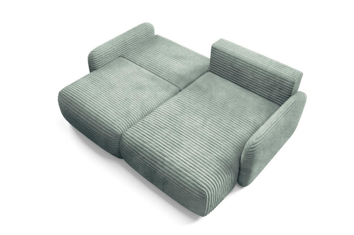 ECKSOFA Simone Mit Schlaffunktion - Grün, Holzwerkstoff/Textil (165/240cm) - Fun Möbel