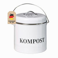MÜLLEIMER Eisen inkl. 1 Kohlefilter 21.5 / 19 / 20.5 cm - Weiß, Metall (19/20.5/21.5cm) - Intirilife