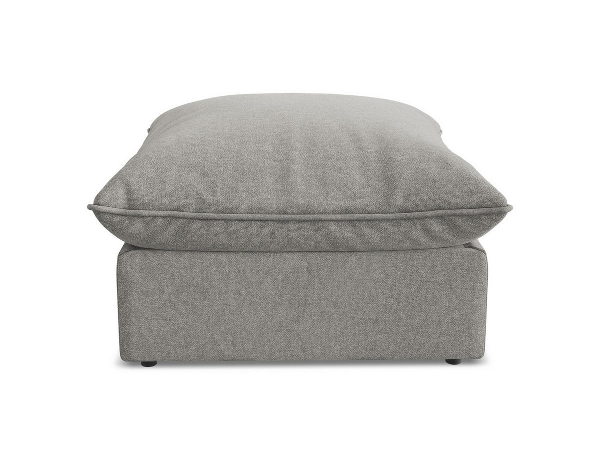 POUF Samt Stoff Grau - Schwarz/Grau, Holzwerkstoff/Kunststoff (75/45/75cm) - Makamii
