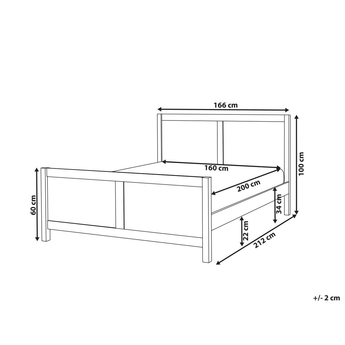 BETT mit Lattenrost 160x200 cm Weiß Champagnat - Weiß, Holz (160/200cm) - Beliani