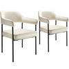 ARMLEHNSTUHL 2er Set Doé 58 x 62 x 85 cm Samtoptik off-white - Weiß/Samtahornfarben, Textil (58/85/62cm) - tectake