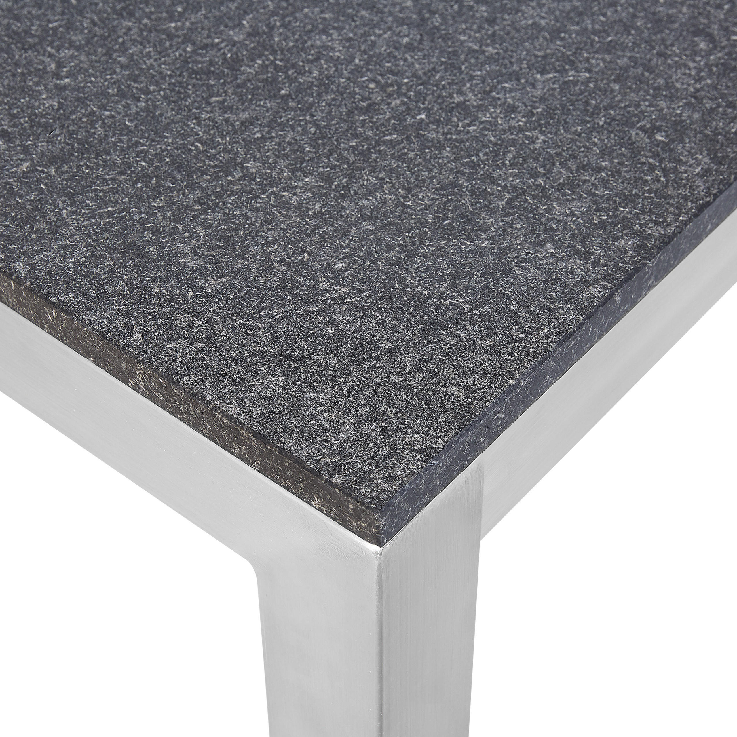 Beliani Gartentisch Grau, Schwarz, Silber 90x76x180 cm