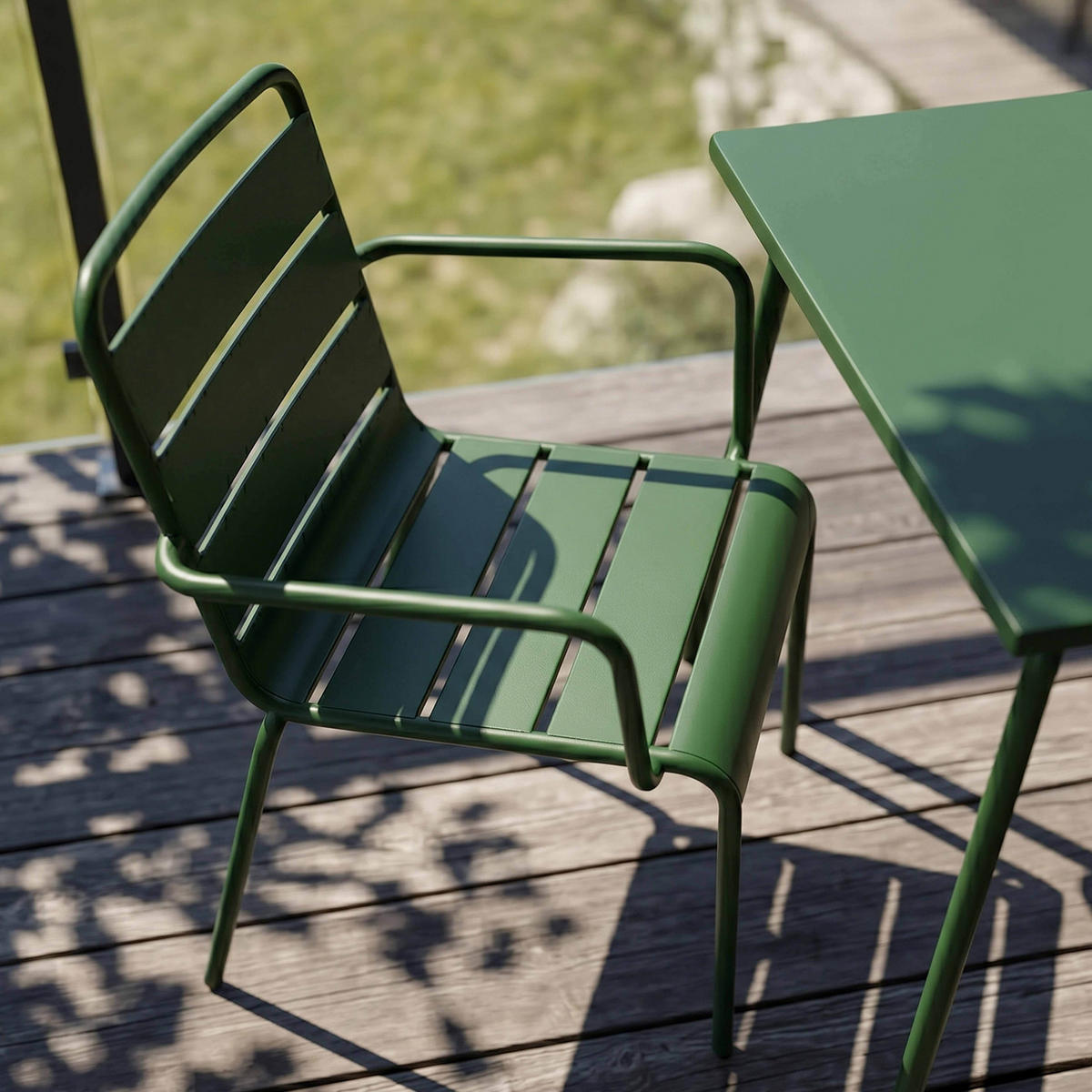 GARTENSET 3-tlg., Waldgrün - Grün, Metall - Oviala