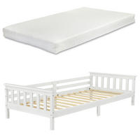 KINDERBETT Nuuk mit Matratze - Weiß, Holz/Textil (90/200cm) - [en.casa]