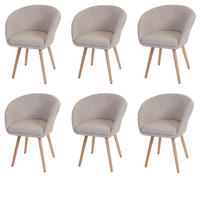 ESSZIMMERSTUHL Beige, Grau 6er-Set - Beige/Grau, Textil (61/80/56cm) - MCW