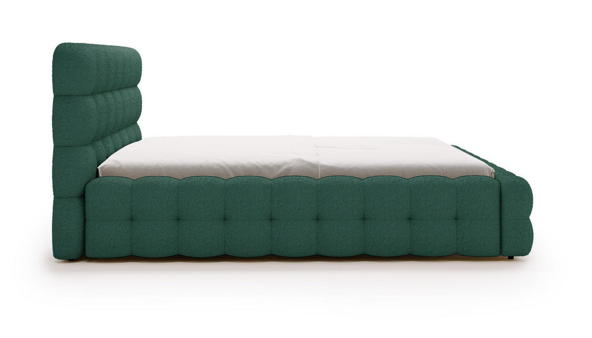 POLSTERBETT 200x200 cm Parlas Bis, Bettkasten, Lattenrost, Boucle, Grün - Grün, Holz/Textil (200/200cm) - Emporius