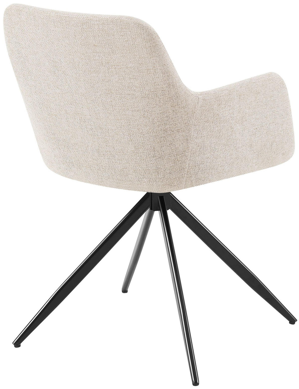 ARMLEHNENSTUHL Stoff creme - Creme/Schwarz, Textil/Metall (56/81/62cm) - CLP
