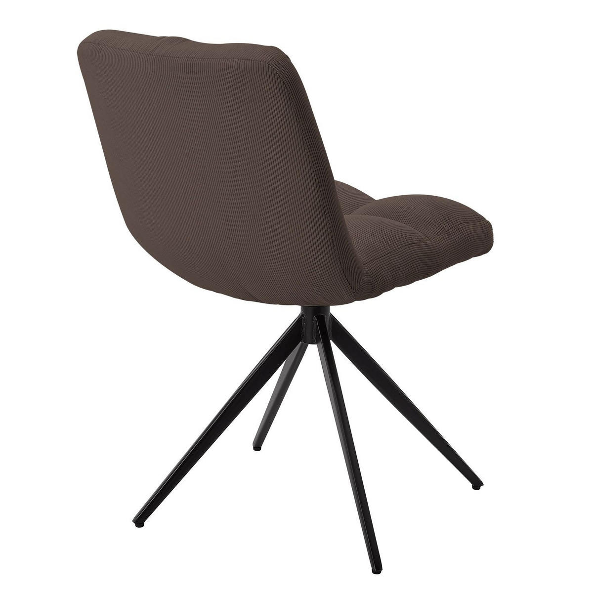 DREHSTUHL Dallas cord braun (2er-Set) - Braun, Textil (45/84/45cm) - Juskys
