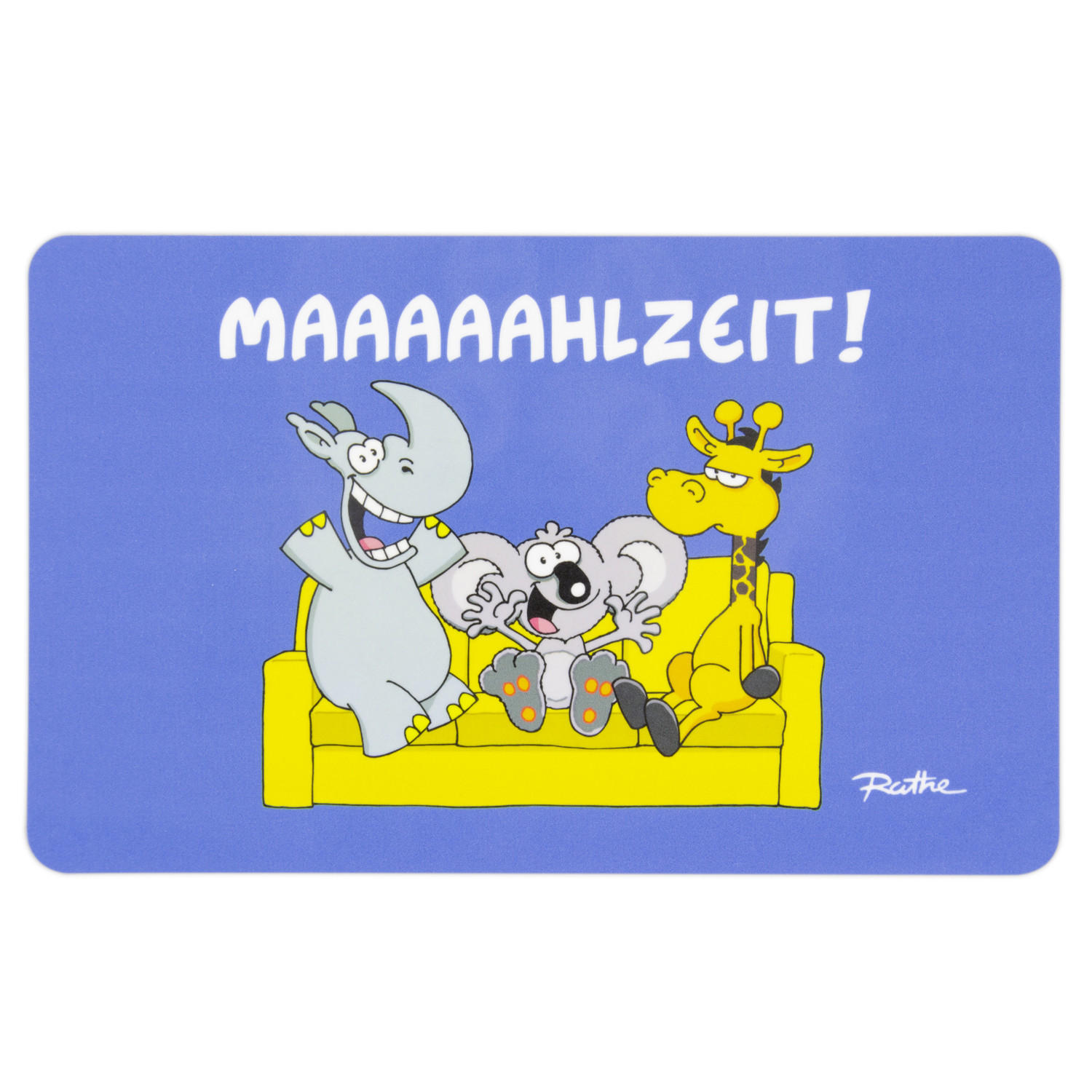 BRETTCHEN Ralph Ruthe Maaaaaahlzeit! Blau 14,5 x 23,5 cm - Multicolor, Kunststoff (14.5/23.5cm) - United Labels