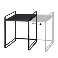 KÜCHENREGAL Tower schwarz 47/50/35 cm ausziehbar bis 75cm - Schwarz, Metall (47/50/35cm) - Yamazaki