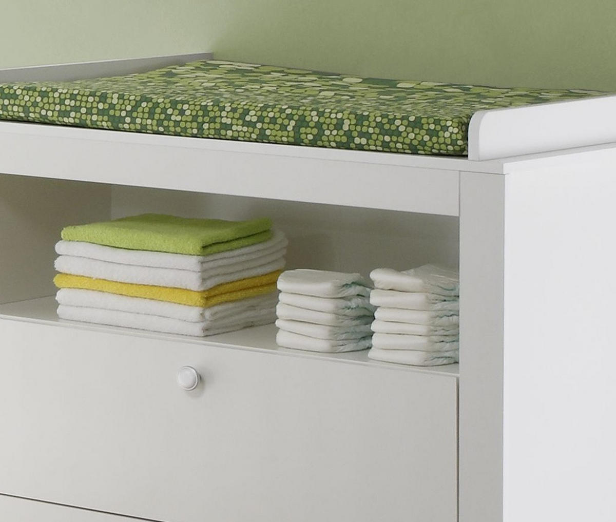 WICKELKOMMODE weiß Babymöbel Wickeltisch 96 x 111 cm - Silberfarben/Weiß, Holzwerkstoff/Kunststoff (96/104/69cm) - Top.Furn