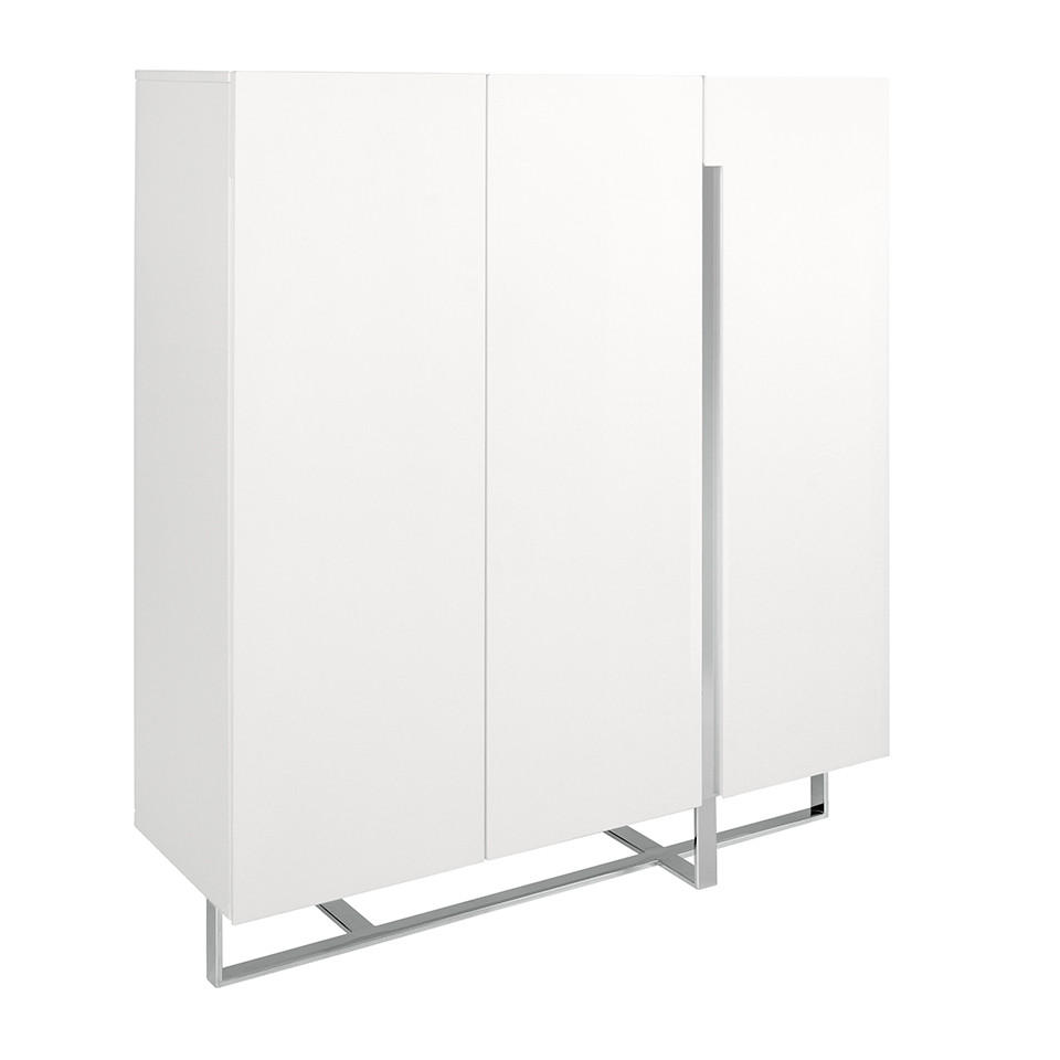 HIGHBOARD Weiß Stahl 120/42/135 cm - Edelstahlfarben/Weiß, Holz/Metall (120/135/42cm) - ANGEL CERDA