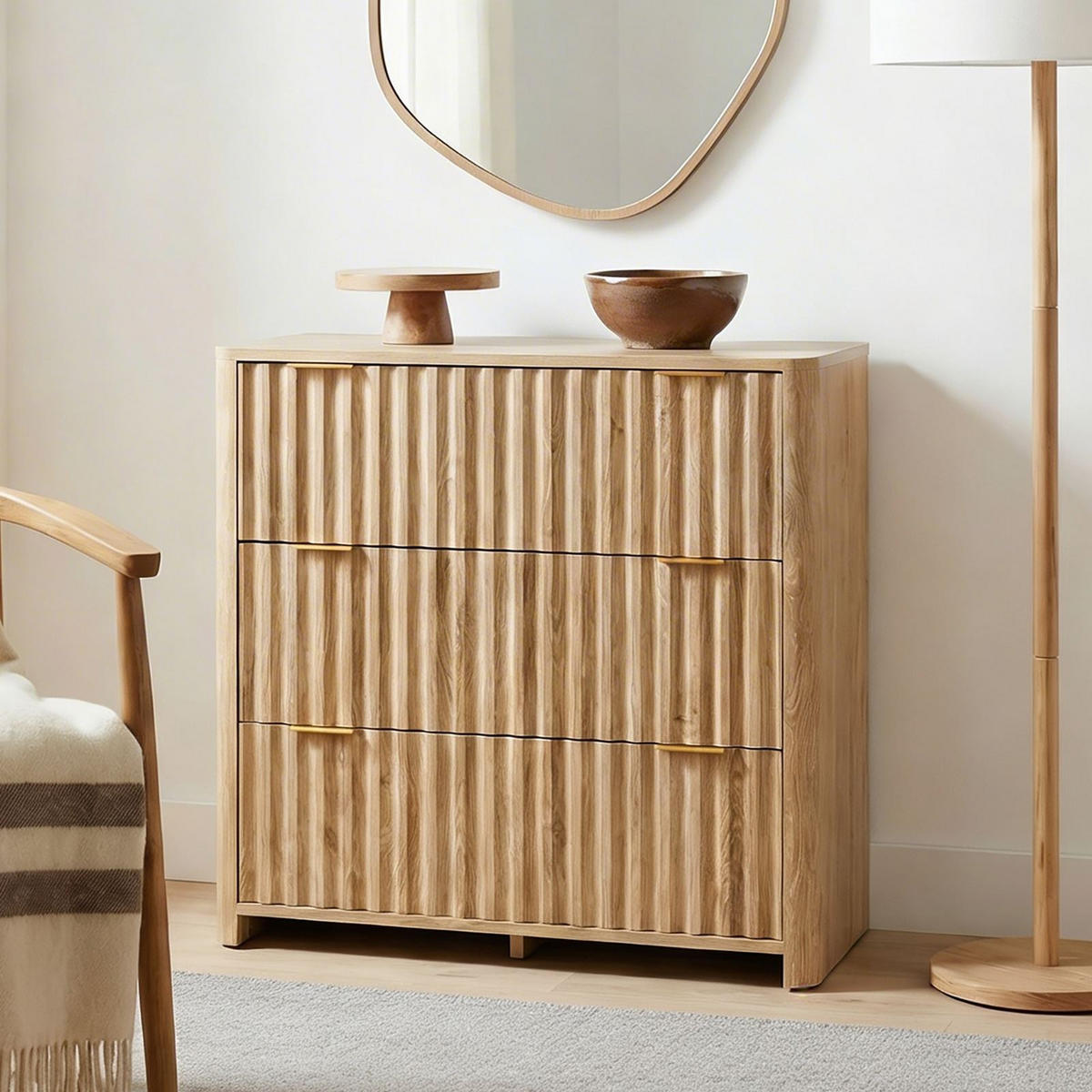 KOMMODE ELLA Eiche - Eichefarben, Holzwerkstoff (78/77/39cm) - IDIMEX