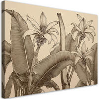 WANDBILD blumen blätter beige - Beige, Textil (60/40cm) - Feeby