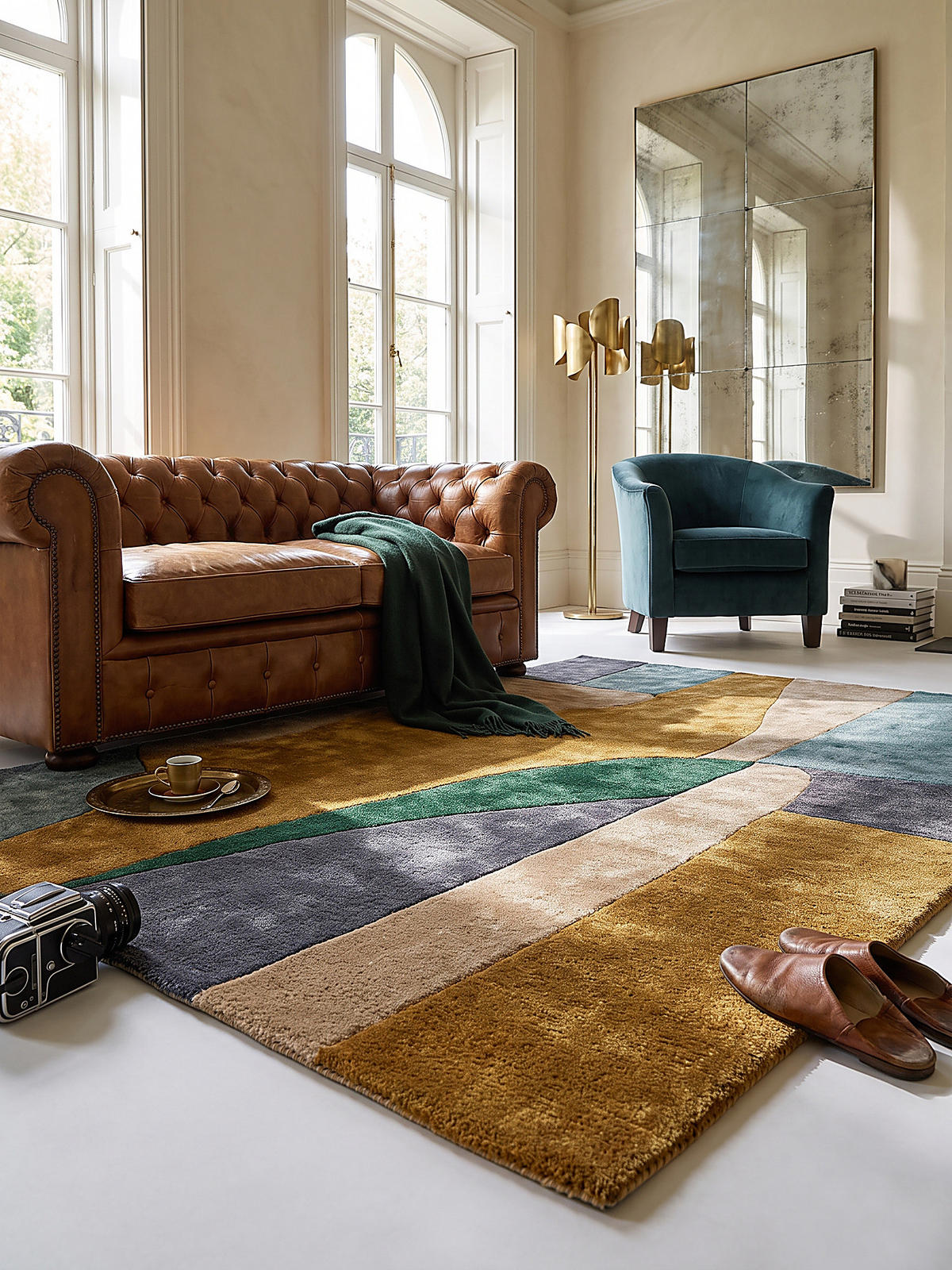 KURZFLORTEPPICH handgetuftet SKERNE, Farbflächen, Multi, 160 x 230 cm - Multicolor, Textil (160/230cm) - KADIMA DESIGN