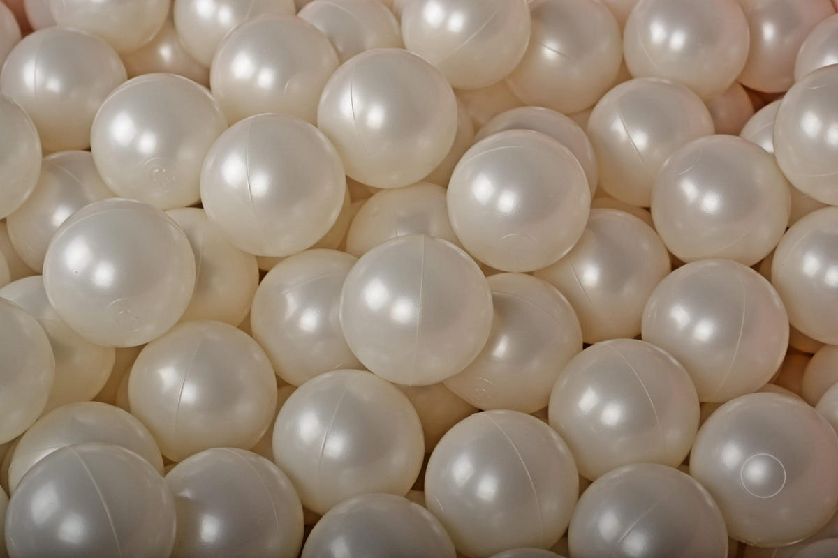 BÄLLE für Bällebad, Kinder Spielbälle, Plastikbälle 50 pcs.: Perlweiß - Perlmutt, Textil (7/7/7cm) - MeowBaby