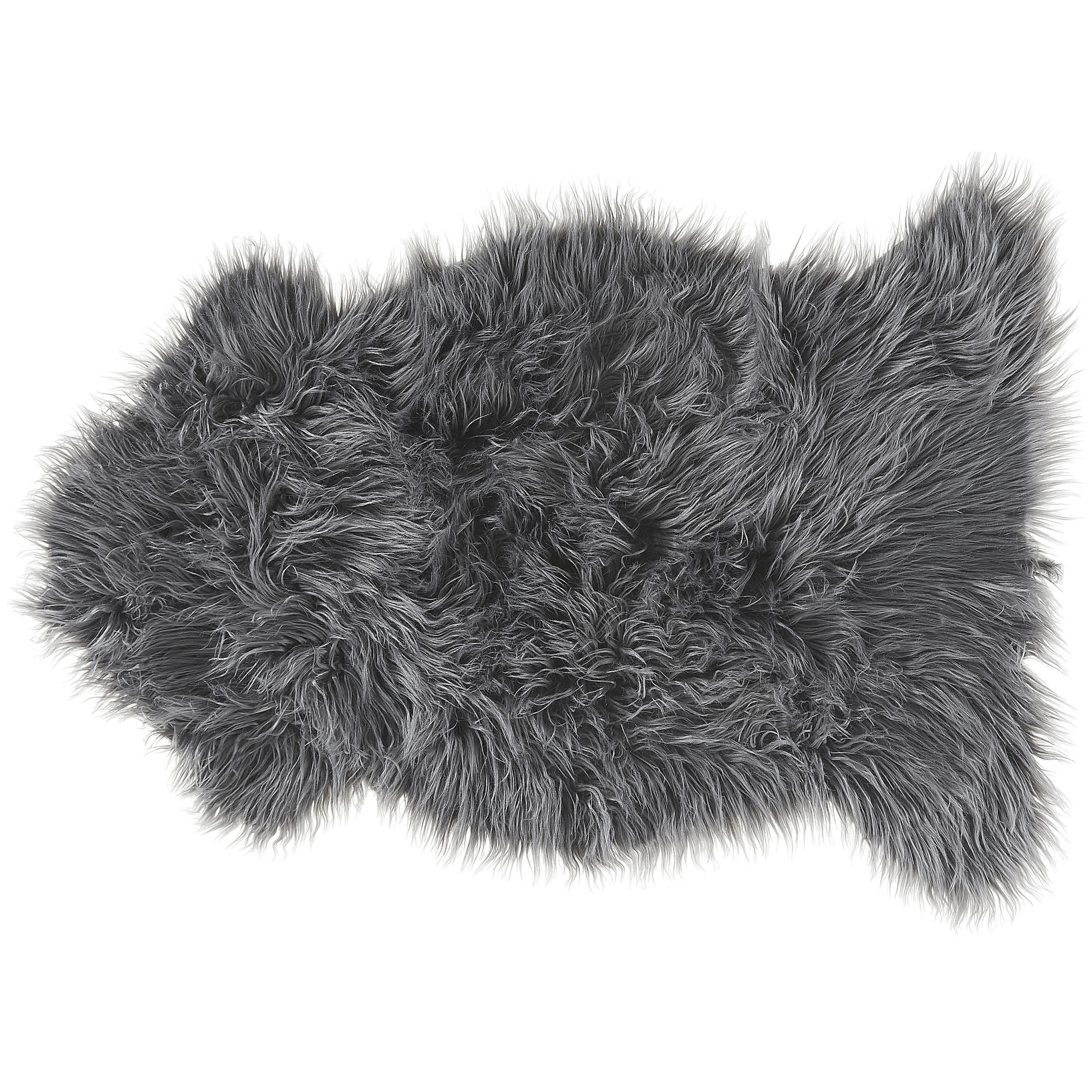 KUNSTFELL-TEPPICH Mungo 88/53 cm - Grau, Kunststoff (53/88cm) - Beliani