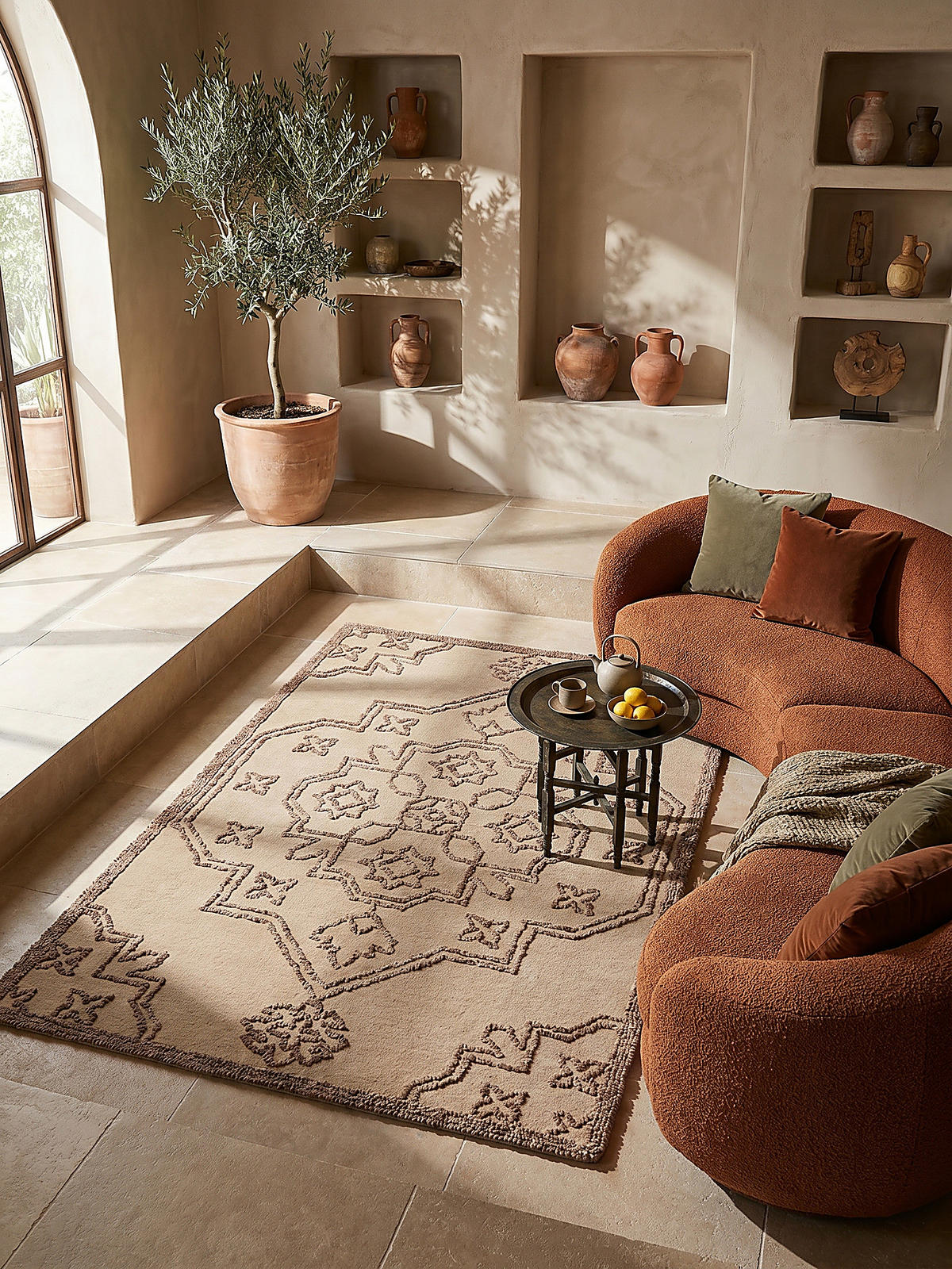 WOLLTEPPICH TINGIR, abstrakt, Natur, 140 x 200 cm - Beige, Textil (140/200cm) - KADIMA DESIGN