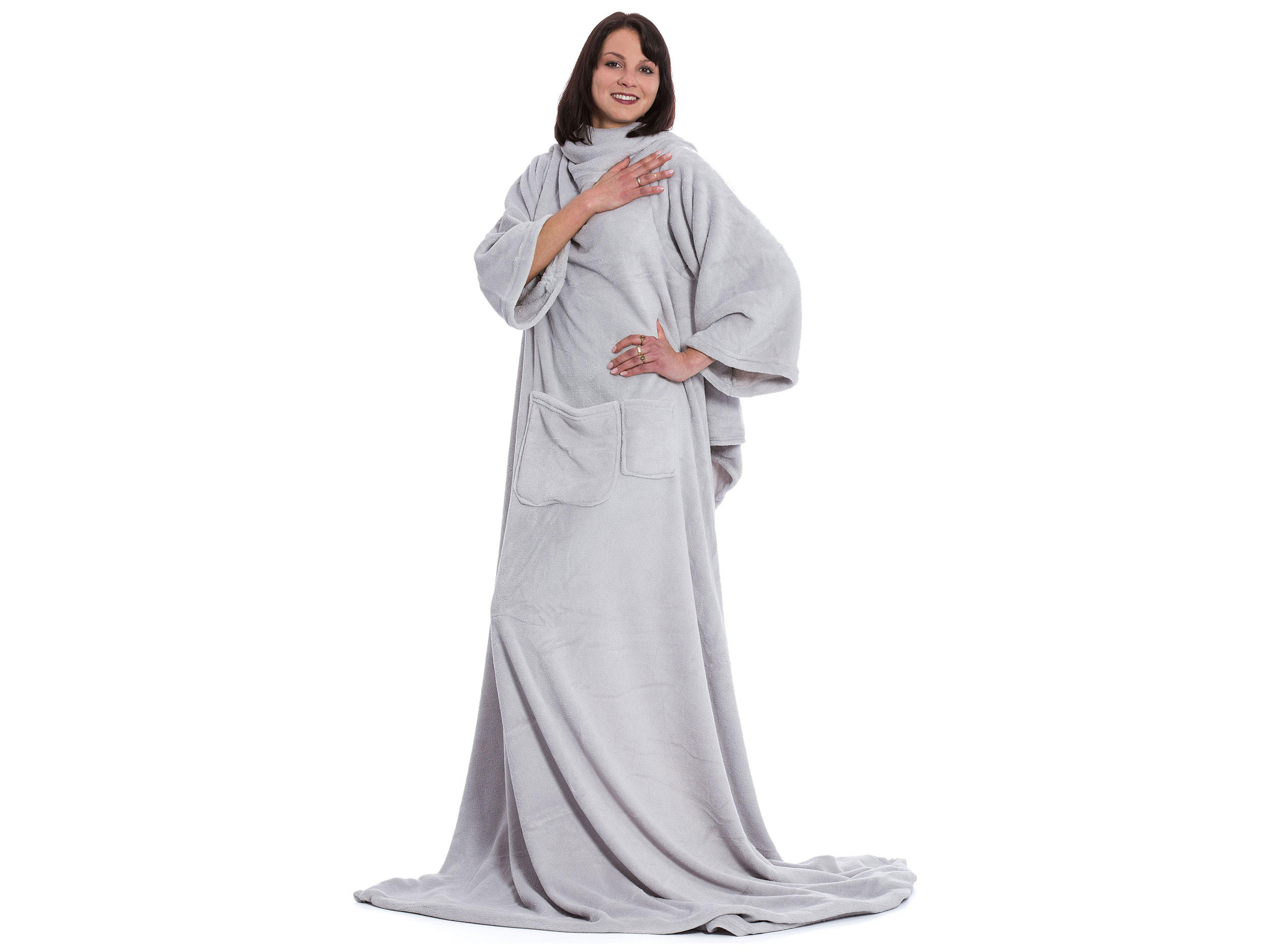 KUSCHELDECKE, 170x200 cm, 100% Polyester, Weiß - Silberfarben, Textil (170/200cm) - Zollner