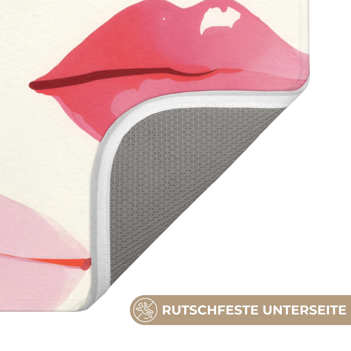 WC PŘEDLOŽKA Rty - barevné - lesklé 40x60 cm - růžová, textil/plast (40/1cm) - OnlyWow