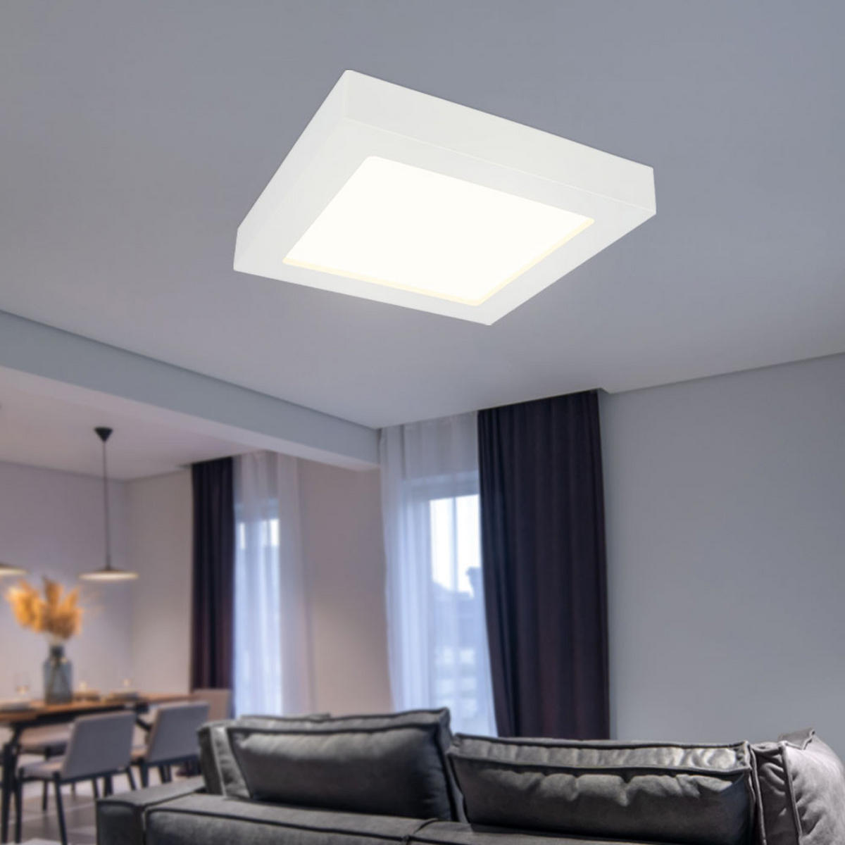 LED DECKENLEUCHTE Kunststoff Weiß - Weiß, Kunststoff (17.2/17.2/3.5cm) - Globo Lighting