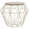 BEISTELLTISCH heller Holzfarbton/gold Zehneck Elida - Hellbraun/Goldfarben, Holzwerkstoff (43/43/38cm) - Beliani