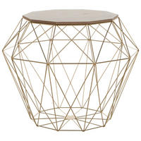 BEISTELLTISCH heller Holzfarbton/gold Zehneck Elida - Hellbraun/Goldfarben, Holzwerkstoff (43/43/38cm) - Beliani