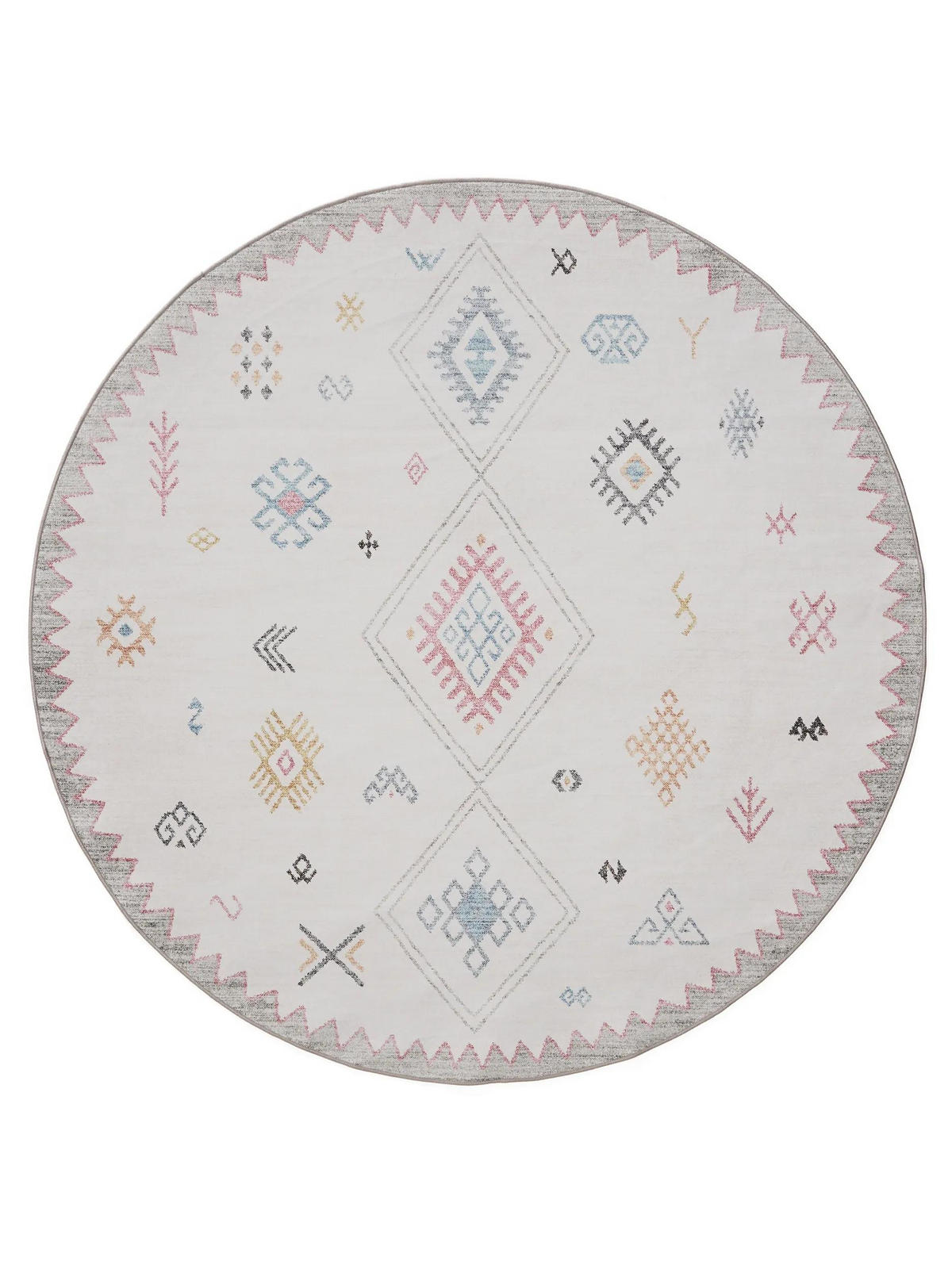 VINTAGE-TEPPICH George waschbar ø 120 cm rund - Multicolor, Kunststoff (120/120cm) - benuta