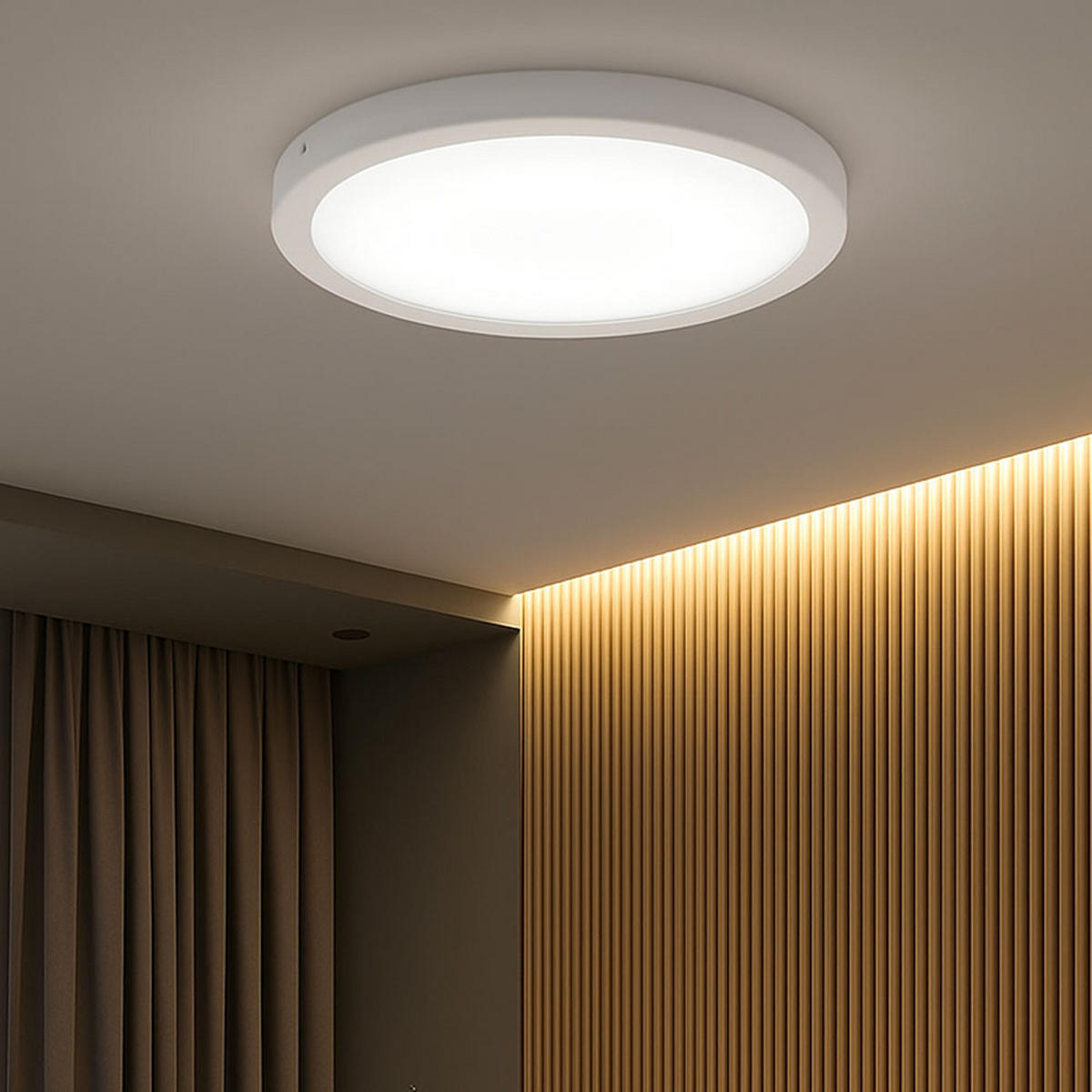 LED DECKENPANEEL Weiß 30 cm - Weiß, Metall (30/30/3.2cm) - Briloner