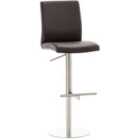 BARHOCKER Cathy, Gestell Edelstahl, Kunstleder Braun - Chromfarben/Braun, Kunststoff/Textil (40/100/49cm) - TPFLiving