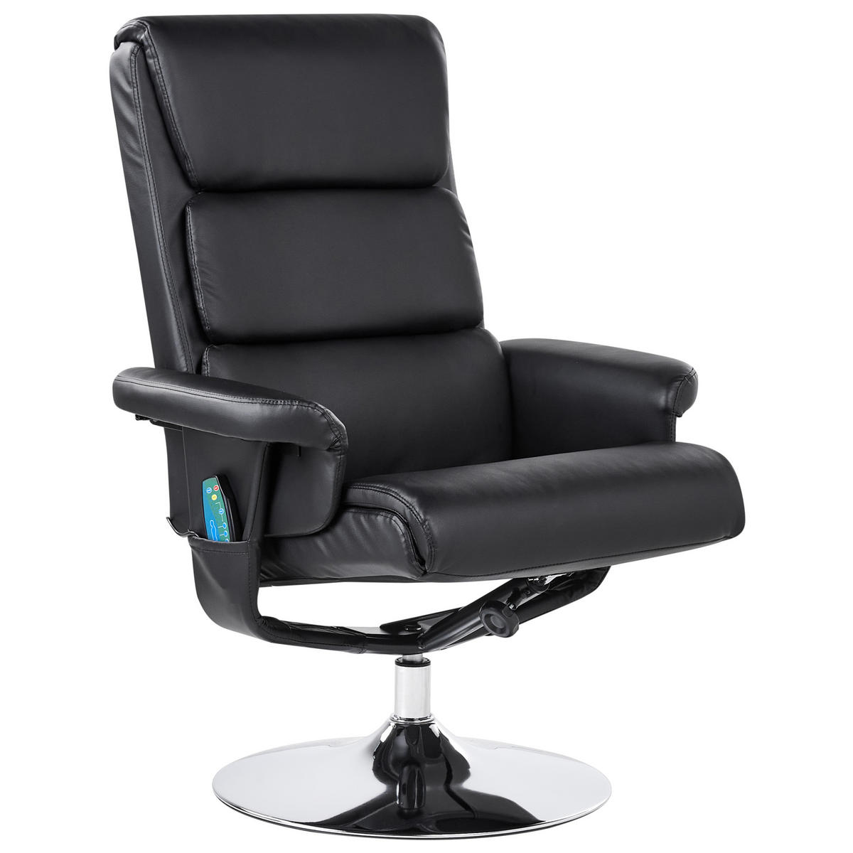 MASSAGESTUHL mit Fußstütze Kunstleder Schwarz Legend - Schwarz, Kunststoff (76/100/78cm) - Beliani