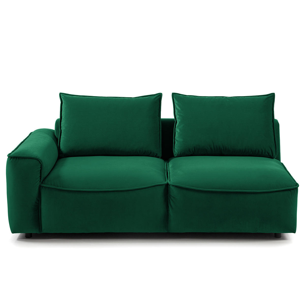 2,5-SITZER SOFA - modular - Dunkelgrün/Schwarz, Holz/Kunststoff (189/80/99cm) - home24