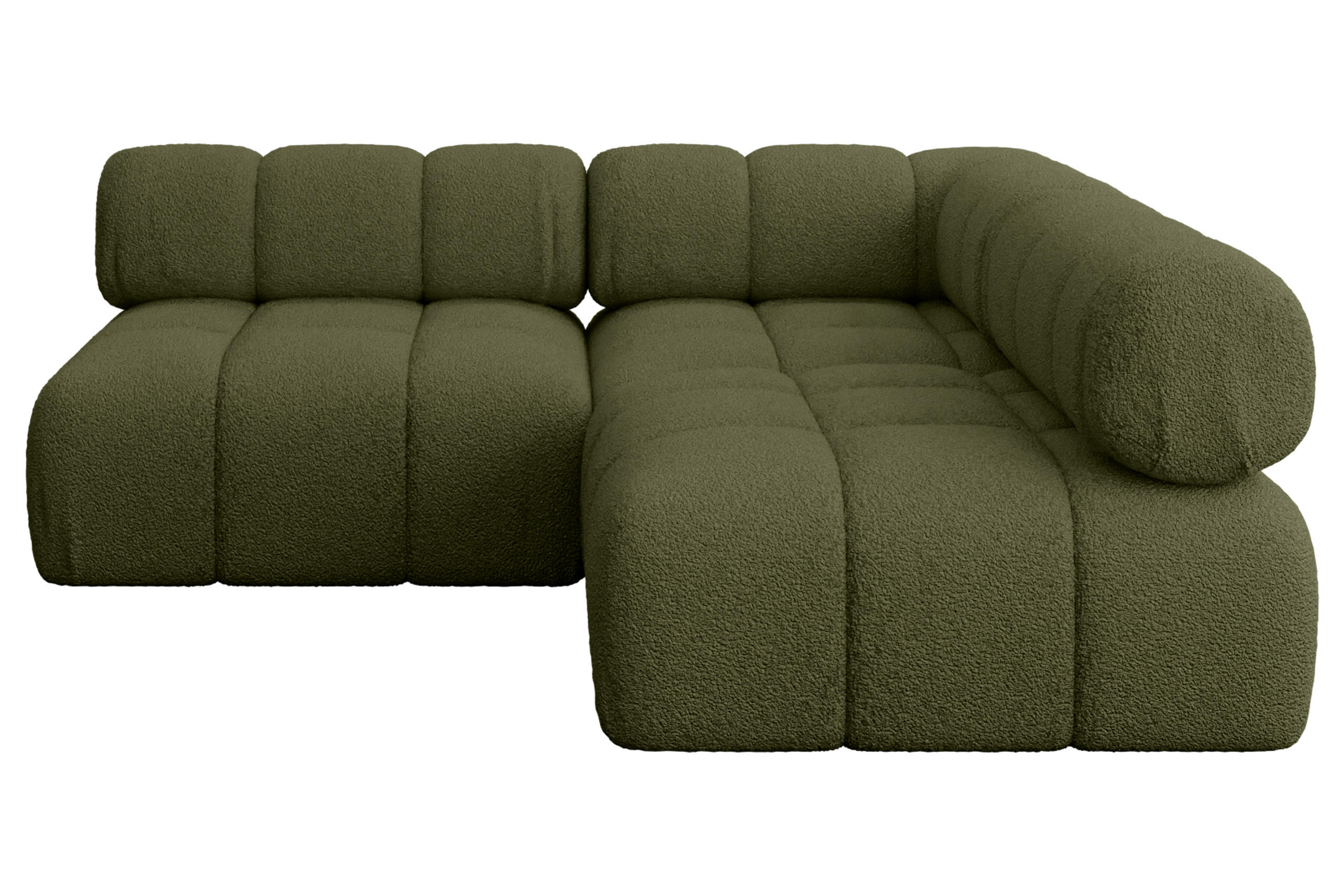 ECKSOFA modulares Sofa Samaro-L1 - 190x190x70 cm Grün Bouclé - Grün, Holzwerkstoff/Textil (190/190cm) - ALTDECOR
