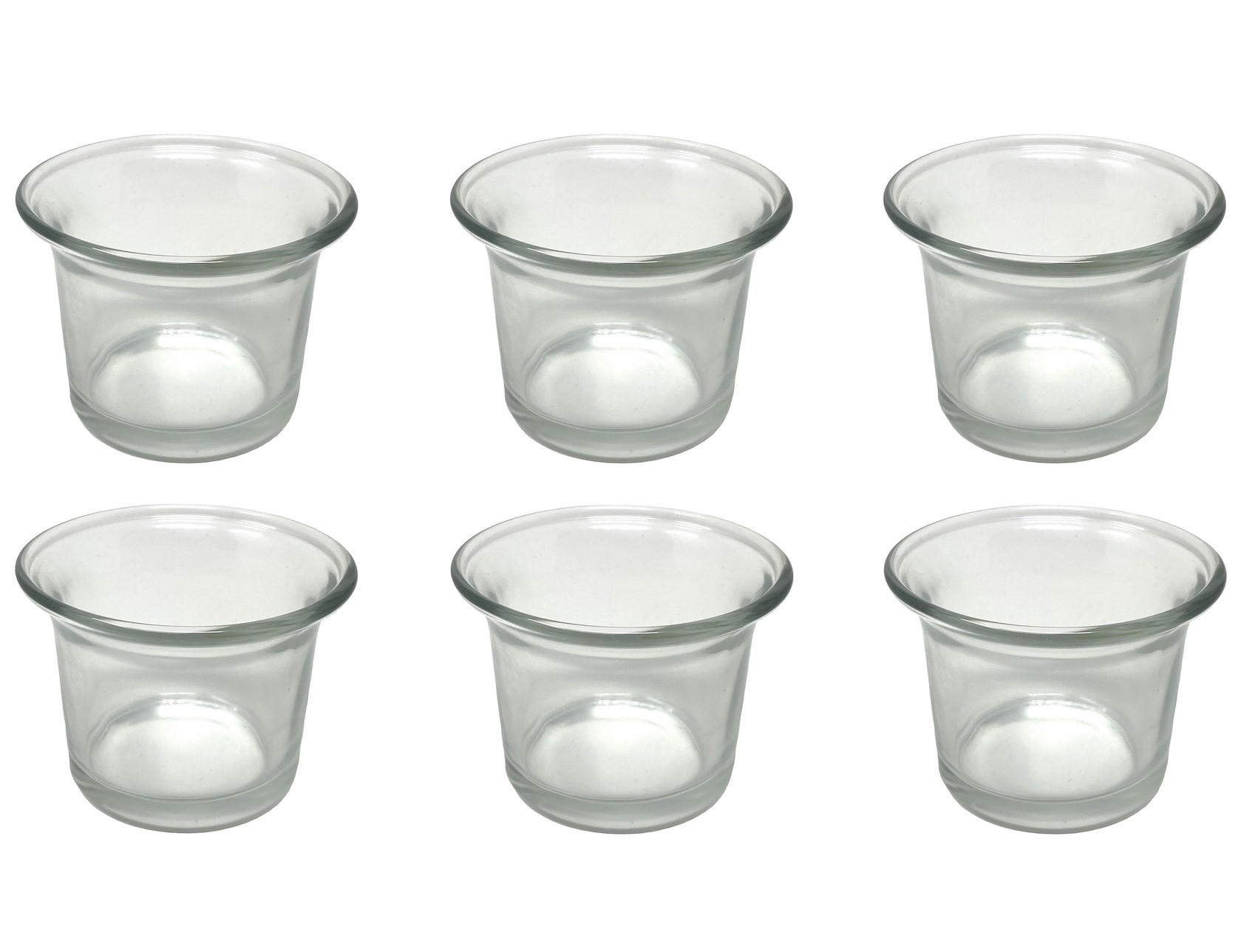 TEELICHTGLÄSER 6-er Set geschwungen 4,5 cm hoch - Transparent, Glas (4.5cm) - DanDiBo