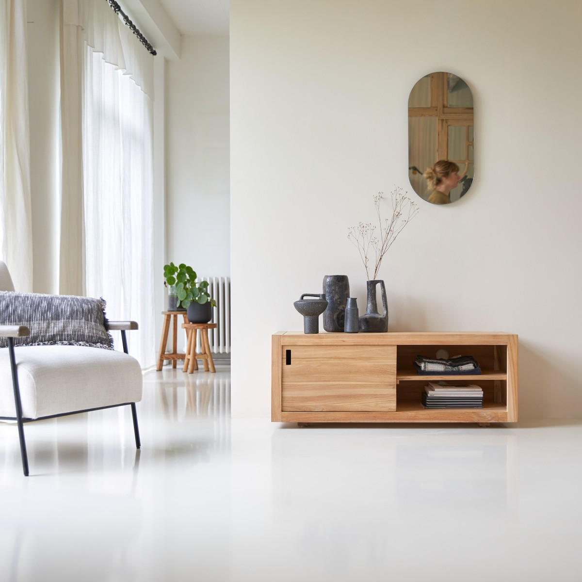TV-SCHRANK Adam Natur aus Teak - Naturfarben, Holz (120/45/45cm) - Tikamoon