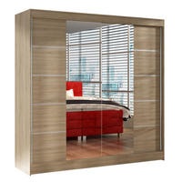 SCHWEBETÜRENSCHRANK Basti V - 200 cm - Beige, Holzwerkstoff/Metall (200/215/58cm) - Sofnet
