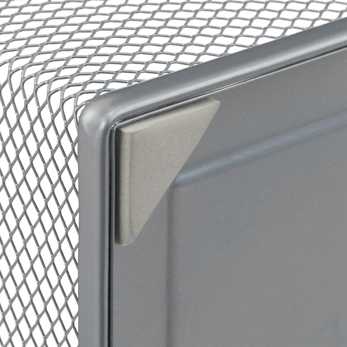 4TLG.SCHREIBTISCHORGANIZER - Silberfarben, Metall (14.5/17.5/13.5cm) - Relaxdays