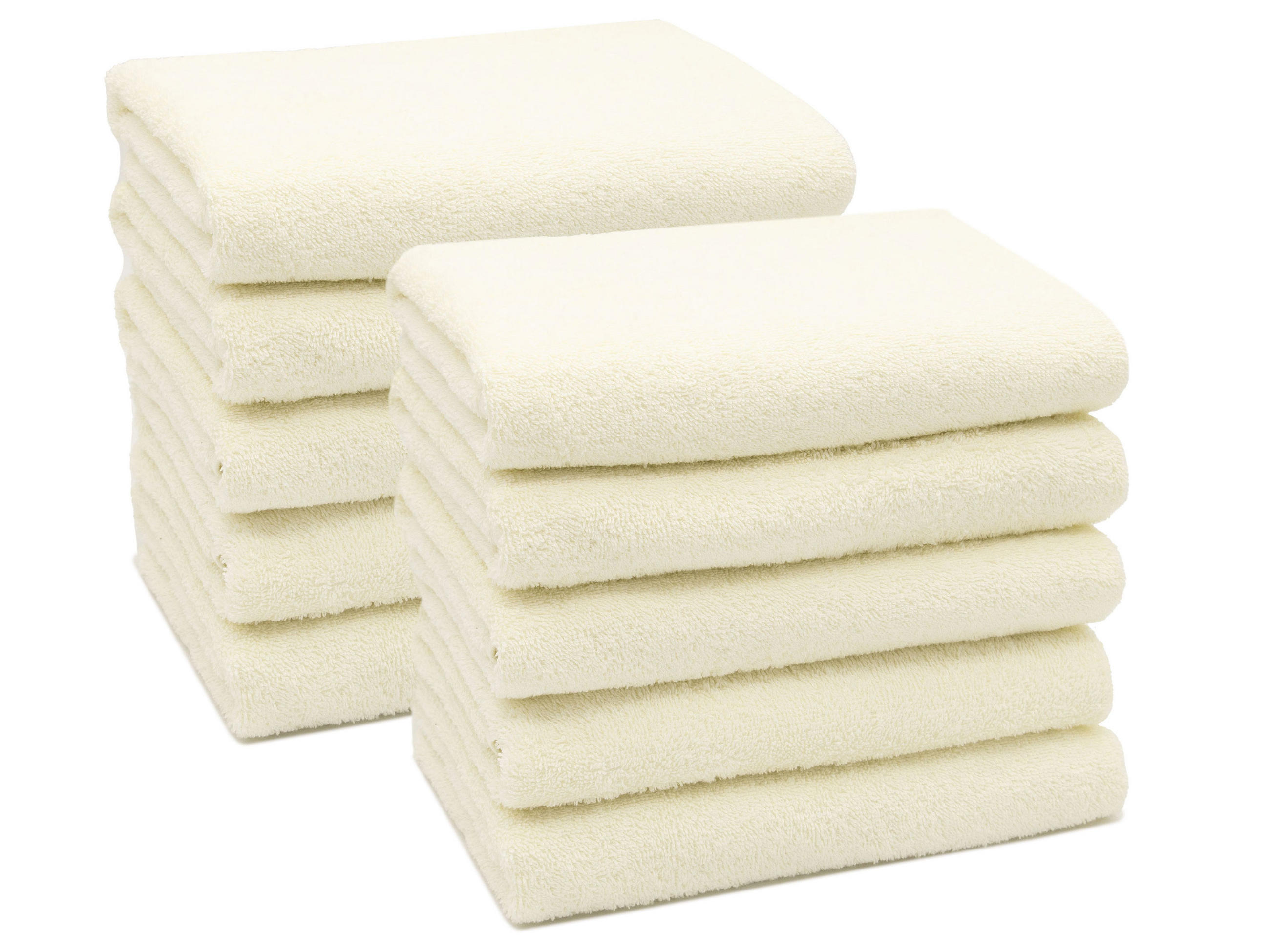 HANDTÜCHER, 10er-Set, 50x100 cm, 100% Baumwolle, Weiß - Creme, Textil (50/100cm) - Zollner