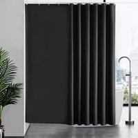 DUSCHVORHANG Überlänge Schwarz 244 x 200 cm - Schwarz, Textil (244/200cm)
